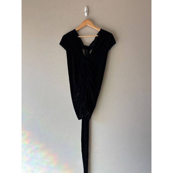 vintage y2k moda intl velvet wrap ruched mini dress - Picture 1 of 6